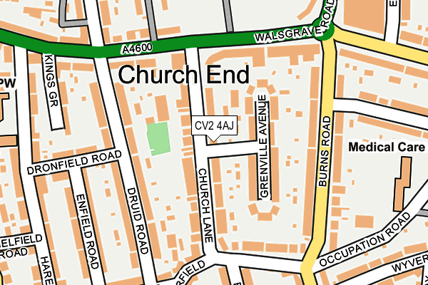 CV2 4AJ map - OS OpenMap – Local (Ordnance Survey)