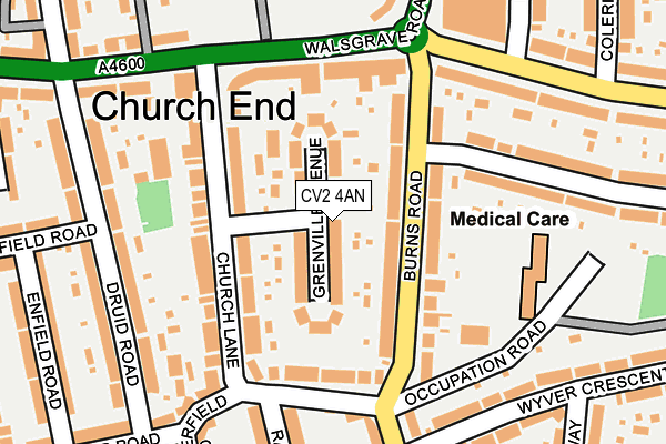 CV2 4AN map - OS OpenMap – Local (Ordnance Survey)