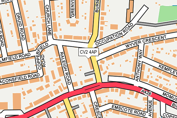 CV2 4AP map - OS OpenMap – Local (Ordnance Survey)