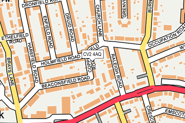 CV2 4AQ map - OS OpenMap – Local (Ordnance Survey)