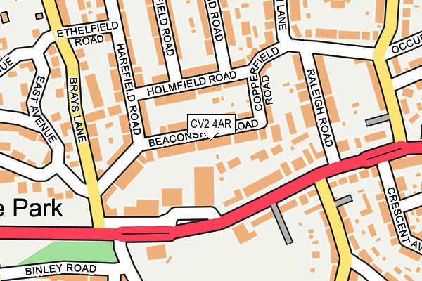 CV2 4AR map - OS OpenMap – Local (Ordnance Survey)