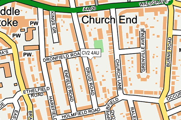 CV2 4AU map - OS OpenMap – Local (Ordnance Survey)