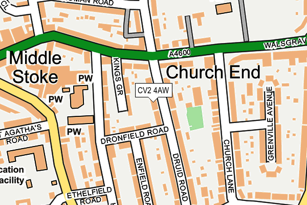 CV2 4AW map - OS OpenMap – Local (Ordnance Survey)