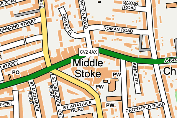 CV2 4AX map - OS OpenMap – Local (Ordnance Survey)