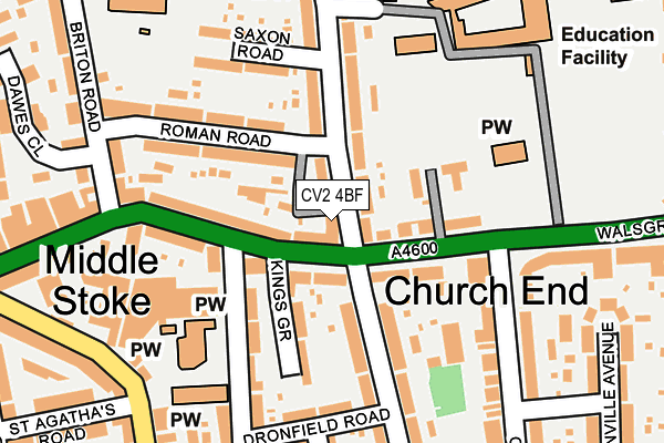 CV2 4BF map - OS OpenMap – Local (Ordnance Survey)