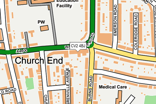 CV2 4BJ map - OS OpenMap – Local (Ordnance Survey)