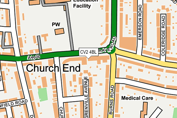 CV2 4BL map - OS OpenMap – Local (Ordnance Survey)