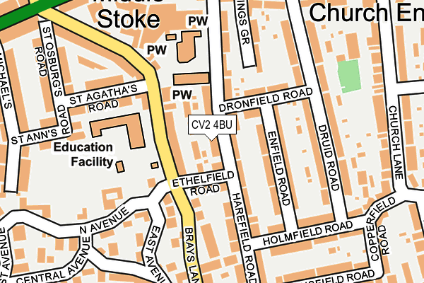 CV2 4BU map - OS OpenMap – Local (Ordnance Survey)