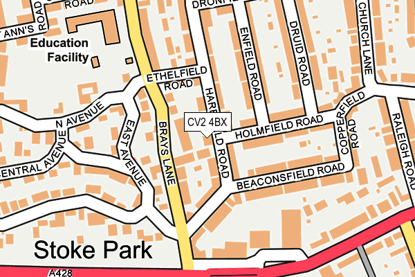 CV2 4BX map - OS OpenMap – Local (Ordnance Survey)