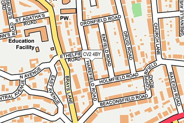 CV2 4BY map - OS OpenMap – Local (Ordnance Survey)
