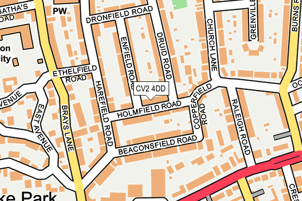 CV2 4DD map - OS OpenMap – Local (Ordnance Survey)