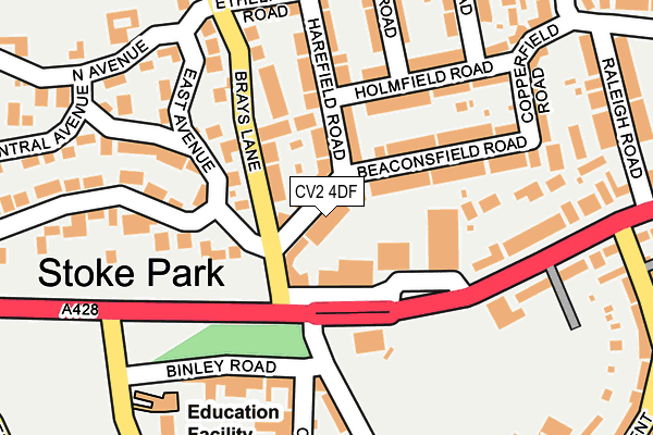 CV2 4DF map - OS OpenMap – Local (Ordnance Survey)