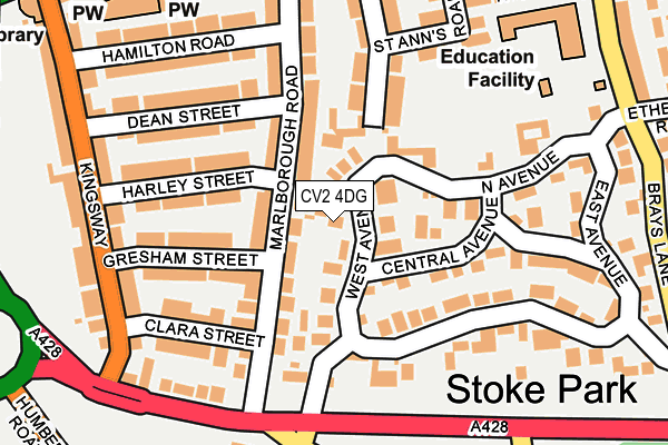 CV2 4DG map - OS OpenMap – Local (Ordnance Survey)