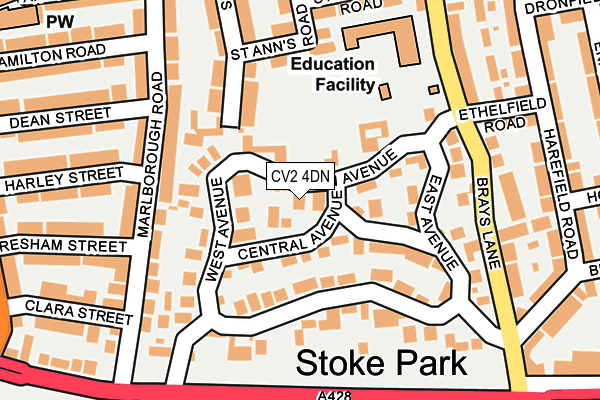 CV2 4DN map - OS OpenMap – Local (Ordnance Survey)