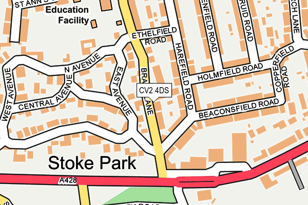 CV2 4DS map - OS OpenMap – Local (Ordnance Survey)