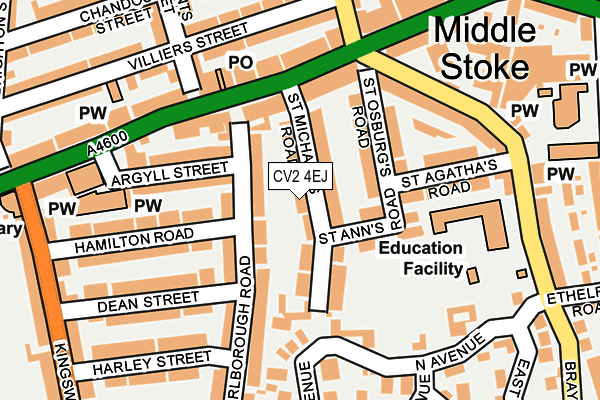 CV2 4EJ map - OS OpenMap – Local (Ordnance Survey)