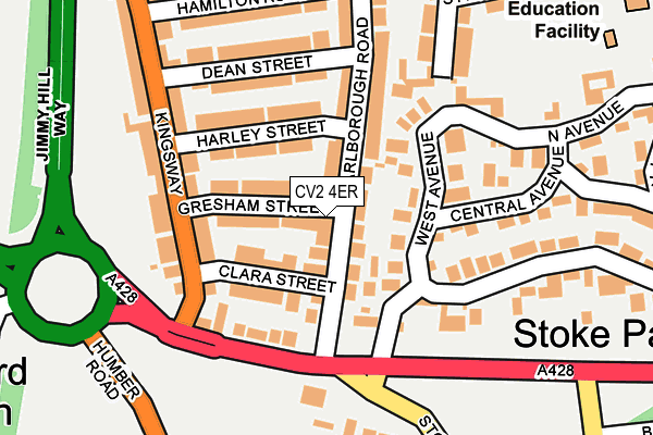 CV2 4ER map - OS OpenMap – Local (Ordnance Survey)