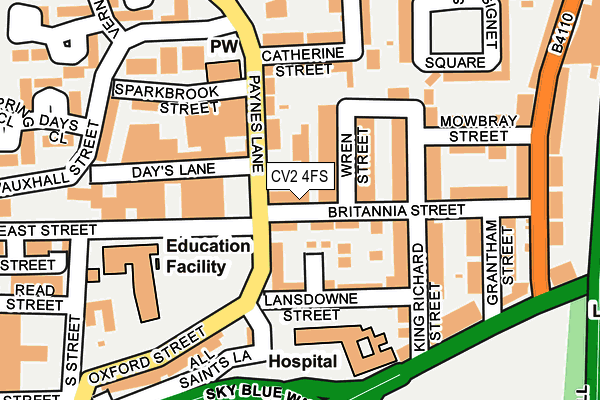 CV2 4FS map - OS OpenMap – Local (Ordnance Survey)