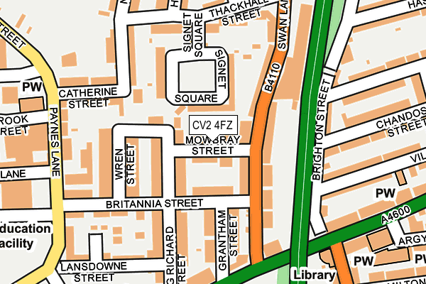 CV2 4FZ map - OS OpenMap – Local (Ordnance Survey)