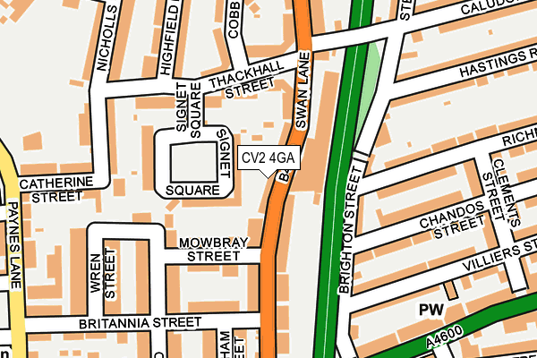 CV2 4GA map - OS OpenMap – Local (Ordnance Survey)