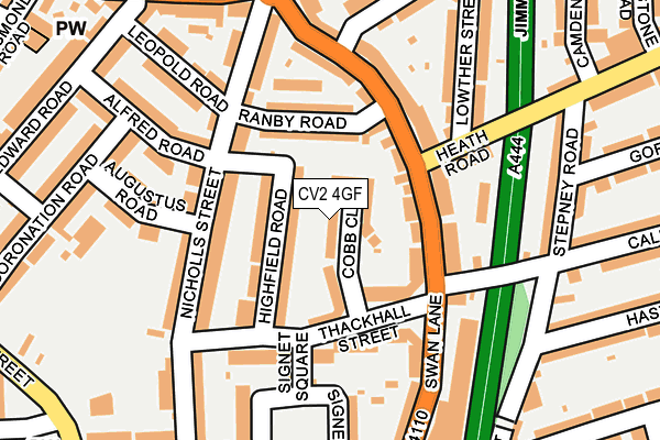 CV2 4GF map - OS OpenMap – Local (Ordnance Survey)