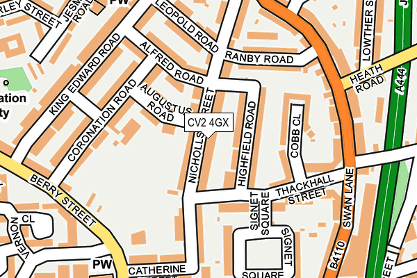 CV2 4GX map - OS OpenMap – Local (Ordnance Survey)