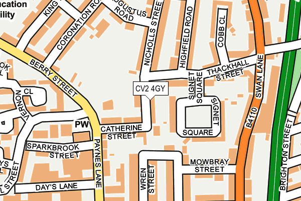 CV2 4GY map - OS OpenMap – Local (Ordnance Survey)