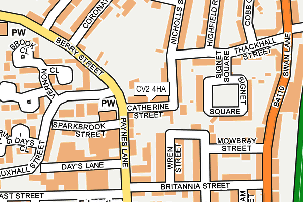 CV2 4HA map - OS OpenMap – Local (Ordnance Survey)