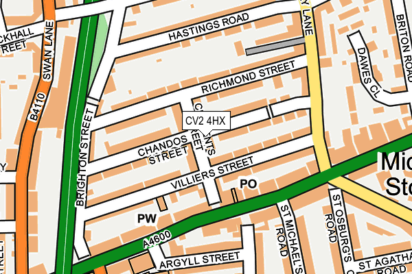 CV2 4HX map - OS OpenMap – Local (Ordnance Survey)