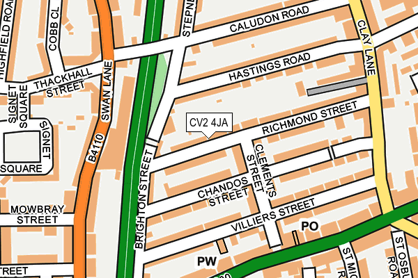 CV2 4JA map - OS OpenMap – Local (Ordnance Survey)