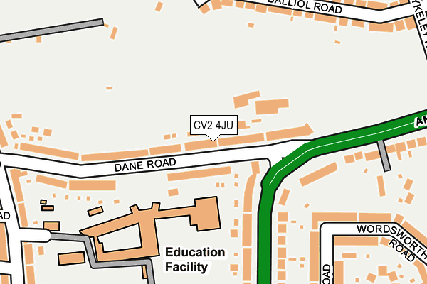 CV2 4JU map - OS OpenMap – Local (Ordnance Survey)