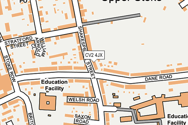 CV2 4JX map - OS OpenMap – Local (Ordnance Survey)