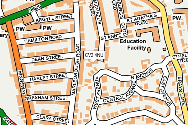 CV2 4NU map - OS OpenMap – Local (Ordnance Survey)