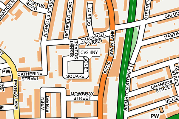 CV2 4NY map - OS OpenMap – Local (Ordnance Survey)