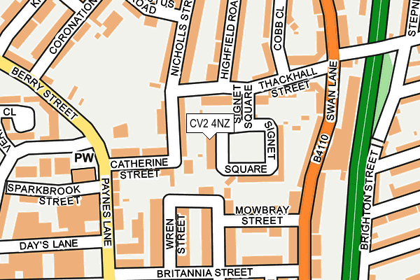 CV2 4NZ map - OS OpenMap – Local (Ordnance Survey)