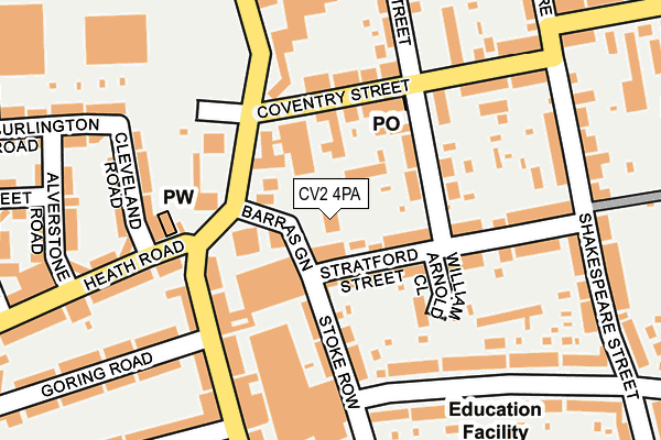 CV2 4PA map - OS OpenMap – Local (Ordnance Survey)