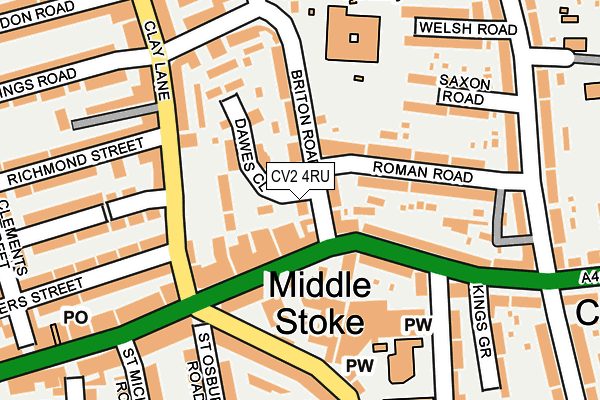 CV2 4RU map - OS OpenMap – Local (Ordnance Survey)