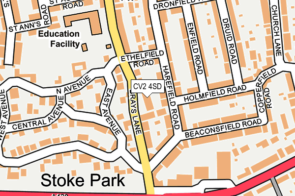 CV2 4SD map - OS OpenMap – Local (Ordnance Survey)