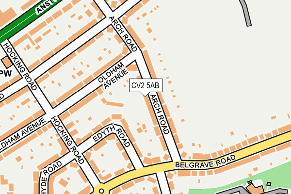 CV2 5AB map - OS OpenMap – Local (Ordnance Survey)