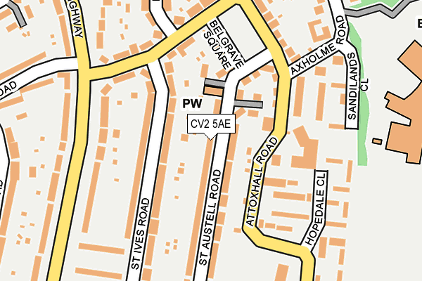 CV2 5AE map - OS OpenMap – Local (Ordnance Survey)