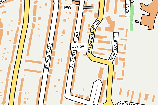 CV2 5AF map - OS OpenMap – Local (Ordnance Survey)