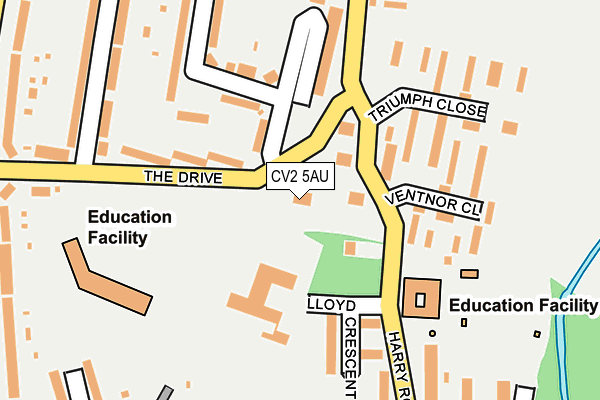 CV2 5AU map - OS OpenMap – Local (Ordnance Survey)
