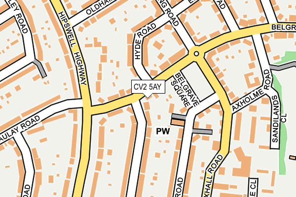 CV2 5AY map - OS OpenMap – Local (Ordnance Survey)