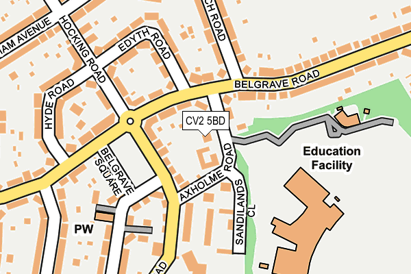 CV2 5BD map - OS OpenMap – Local (Ordnance Survey)
