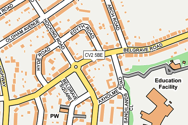 CV2 5BE map - OS OpenMap – Local (Ordnance Survey)