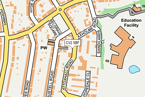 CV2 5BF map - OS OpenMap – Local (Ordnance Survey)