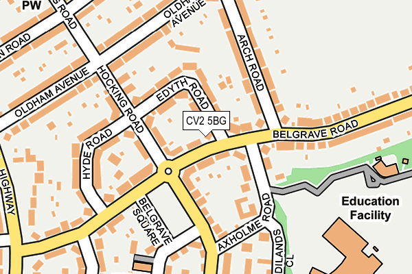 CV2 5BG map - OS OpenMap – Local (Ordnance Survey)