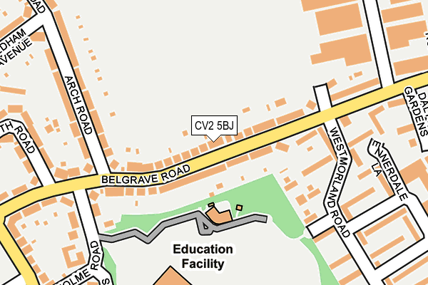 CV2 5BJ map - OS OpenMap – Local (Ordnance Survey)