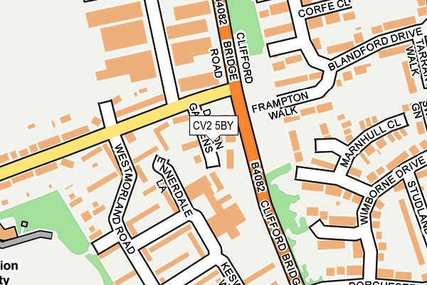 CV2 5BY map - OS OpenMap – Local (Ordnance Survey)