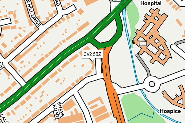 CV2 5BZ map - OS OpenMap – Local (Ordnance Survey)